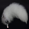 Stainless Steel White Fur Fox Tail Butt Plug