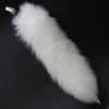 Stainless Steel White Fur Fox Tail Butt Plug