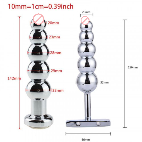 Tower Stainless Steel Butt Plug Spiral Anal Beads1