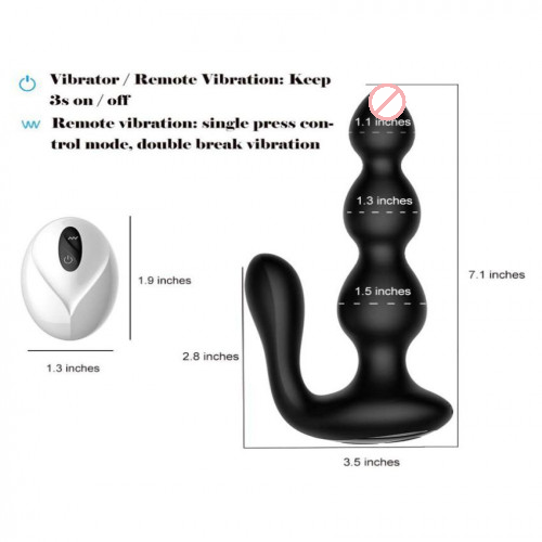 Vibrating Remote Control Anal Bead Butt Plug