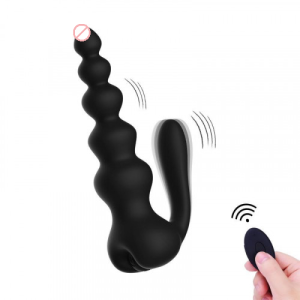 Vibrating Remote Control Anal Bead Butt Plug