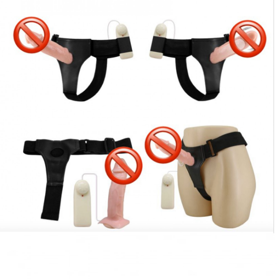 Vibrating Strap-On Solid Dildo