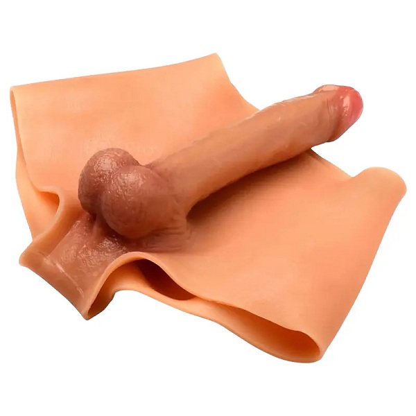 Wearable Strap-On Dildo Panties Underwear With Fake Penis With Realistic Testicles