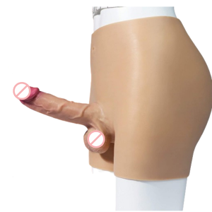Wearable Strap-On Dildo Panties Underwear With Fake Penis with Realistic Testicles