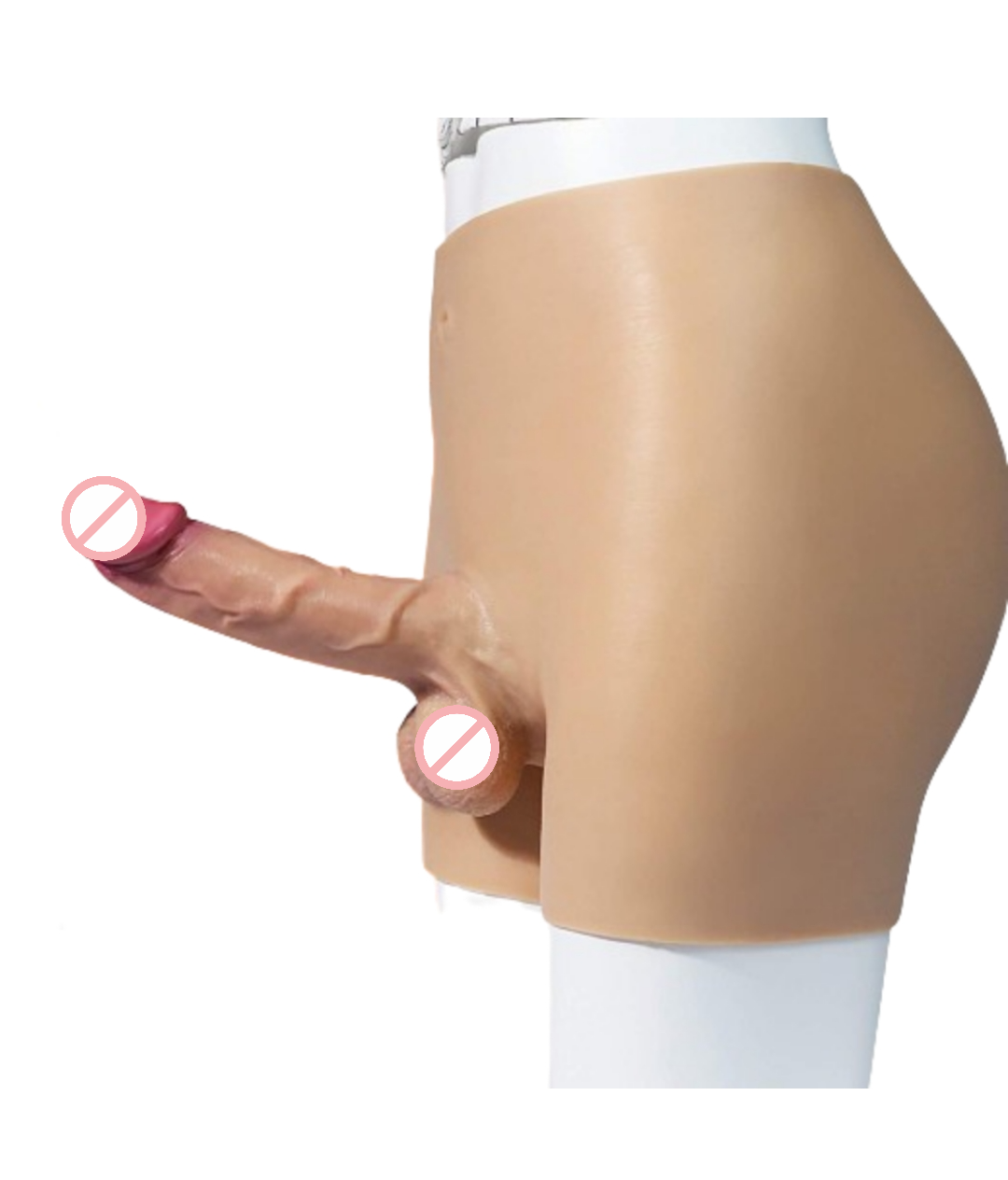 Wearable Strap-On Dildo Panties Underwear With Fake Penis with Realistic Testicles