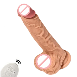 Wireless Remote Controlled Dancing Dildo With Suction Cup and Rotating Bead 7 Inch