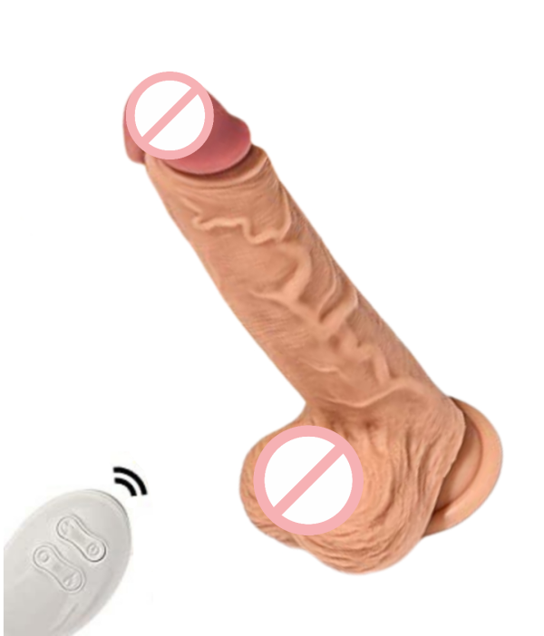 Wireless Remote Controlled Dancing Dildo With Suction Cup and Rotating Bead 7 Inch