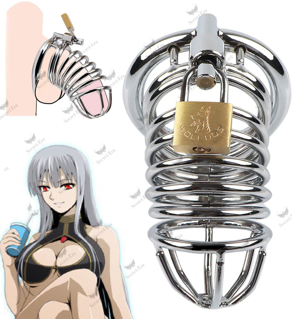 Metal Penis Annulus Cock Cage Stainless Steel Chastity Device For Men - Image 4