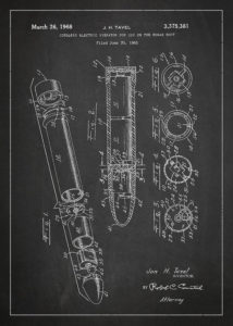 1966 The first patent for a cordless vibrator was filed by JH Travel. Check out the marvel of their engineering from the patent.
