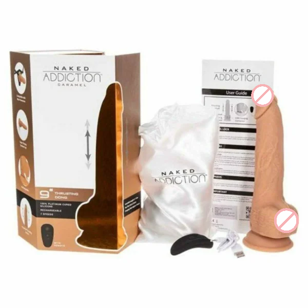 Naked Addiction Thrusting 9 Inch Dildo With Wireless Remote