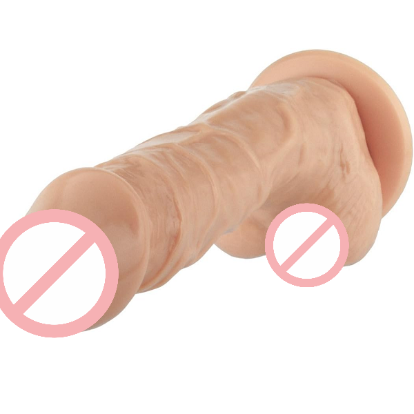 Naughty Realistic Silicone Dildo With Suction Cup Flesh 8