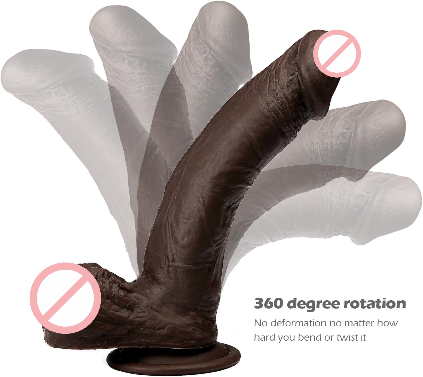 Realistic Silicone Dildo With Strong Suction Cup - LUV SPOT 8 inch