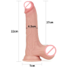 Sliding Skin Dual Layer Dong Whole Testicles 8.5 Inches
