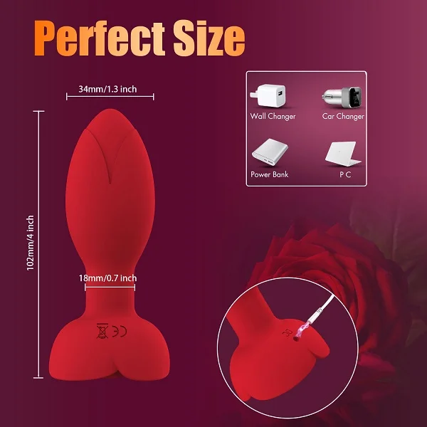 10 Vibrating Butt Plug Remote Control With Rotating Modes For Couples