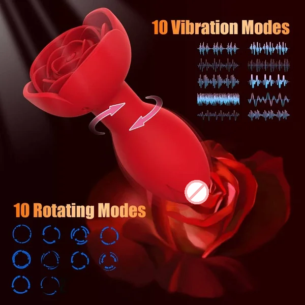 10 Vibrating Butt Plug Remote Control With Rotating Modes For Couples