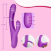 3-in-1 Rabbit Clitoris Stimulator G-Spot Flutter With 7 Vibration Sex Toy For Couples (Purple)