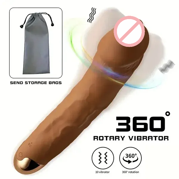 8.19 Inch Big Vibrating Rotation Auto Dildo BDSM Sex Toy For Anus