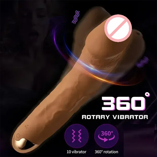 8.19 Inch Big Vibrating Rotation Auto Dildo BDSM Sex Toy For Anus