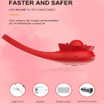 Ejaculation Delay Nipple Stimulator Vaginal Massager APP Vibrating Rose Cock Ring