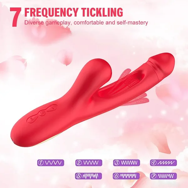 Jack Girl Using Rotating Sexy Red Pink Female Long Lifetime Battery G Spot Extra Large Crystal Rabbit Vibrator