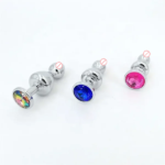 Metal Anal Plug With Crystal Jewellery Smoothly Touched Anal Bead