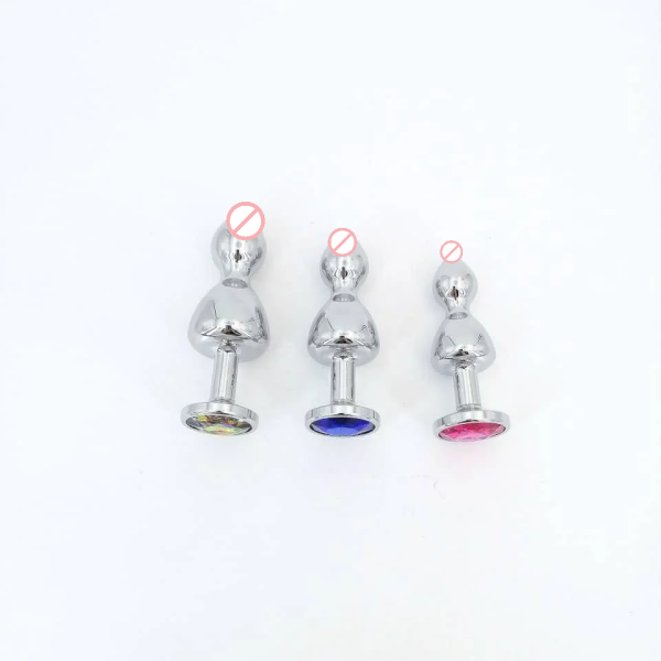 Metal Anal Plug With Crystal Jewellery Smoothly Touched Anal Bead