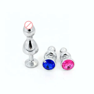 Metal Anal Plug With Crystal Jewellery Smoothly Touched Anal Bead