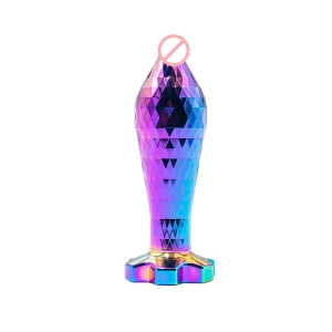 Plum Blossom Diamond Shape Metal Anal Dilator Device Butt Plug
