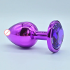 Stain Steel Butt Plug With Purple Color Stone
