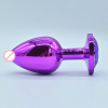 Stain Steel Butt Plug With Purple Color Stone