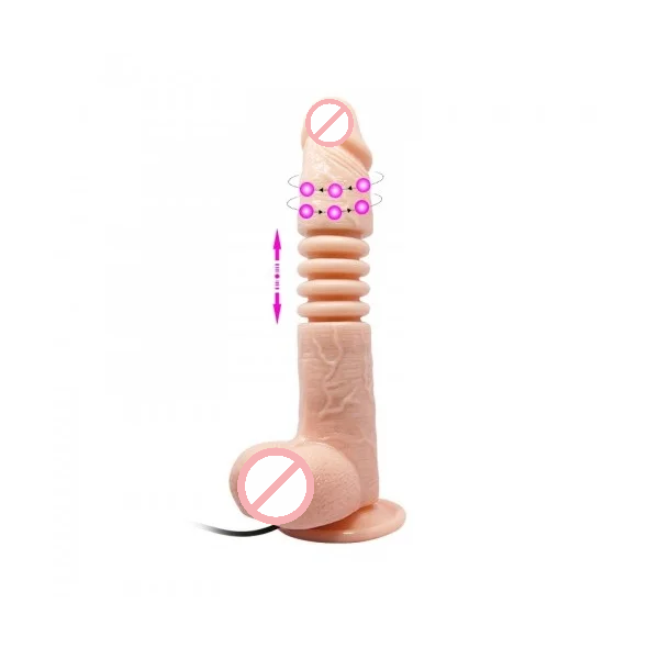 Thunder Up Powerful Vibration Thrusting And Rotating Dildo