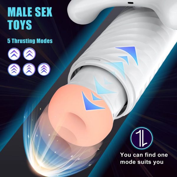 White Latex Cup Vagina and Pubic Machine For Men
