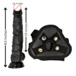 10 Inches Black Solid Hulk Realistic Silicone Dildo With Strap On 1