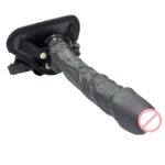 10 Inches Black Solid Hulk Realistic Silicone Dildo With Strap On 1