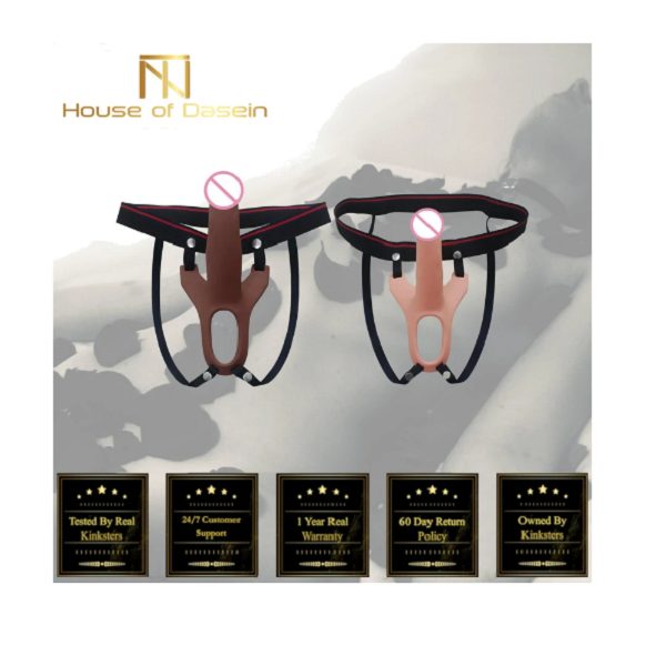 Kings Silicone Strap-On Hollow Dildo Brown Color