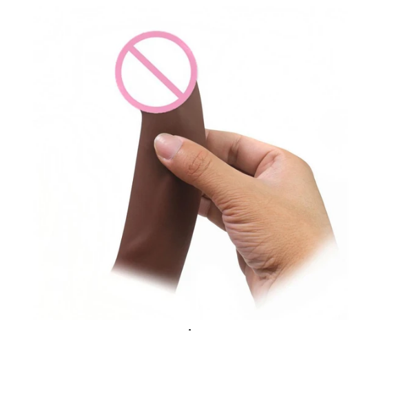 Kings Silicone Strap-On Hollow Dildo Brown Color