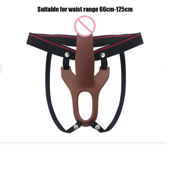 Kings Silicone Strap-On Hollow Dildo Brown Color