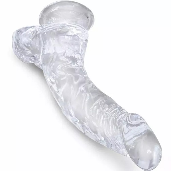 Curvy Transparent Silicone 10 Inch Dildo With Suction Cup