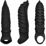 8 Inches Black Monster Silicone Penis Sleeve