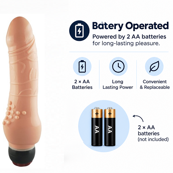Battery Powered 8 Inch G-Spot Pure Silicone Vibrating Dildo