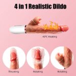 Heated Hot Warming Thrusting Vibrating Silicone Dildo
