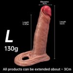 Soft Realistic Pure Silicone Penis Extender With Ball Loop